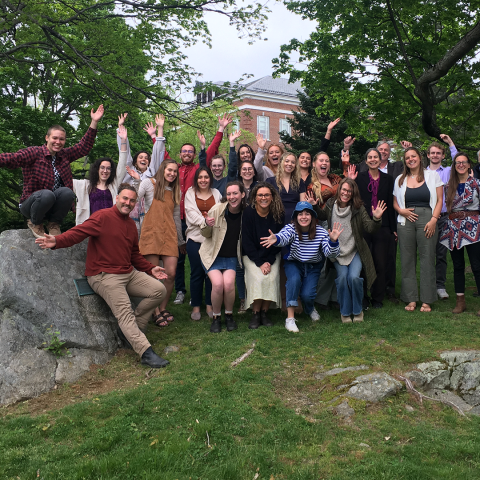 group of students and faculty outside